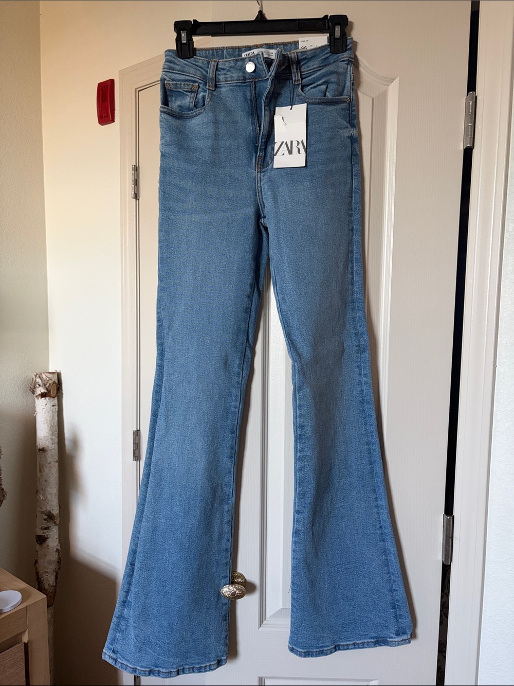 Zara Light Blue Wide-Leg Flare Jeans